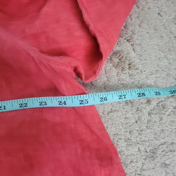 Elemente Clemente Linen Blazer Womens 3 (L) Red Oversized Jacket Button Pockets - Picture 6 of 14